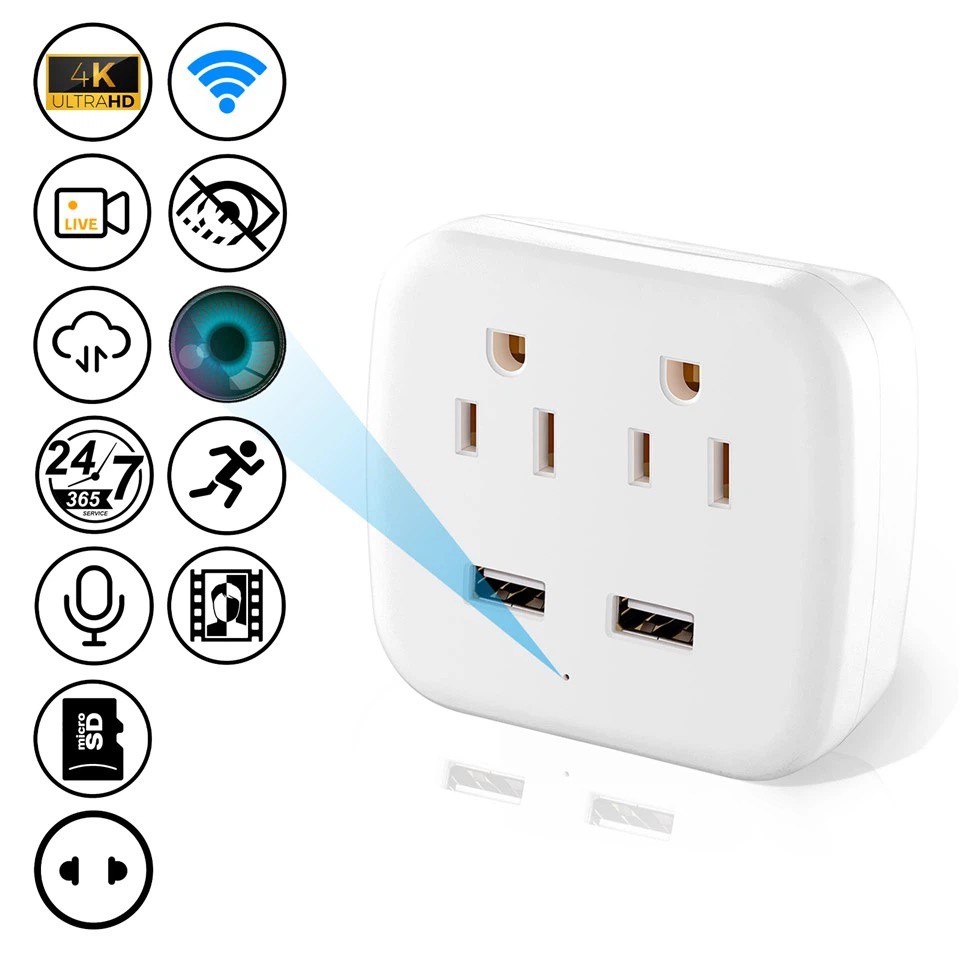4K USB Wall Outlet Hidden Camera – Dual Function Security & Charging Solution 4K USB Wall Outlet Hidden Camera – Dual Function Security & Charging Solution