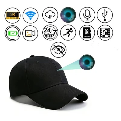 4K Live Streaming Camera Cap